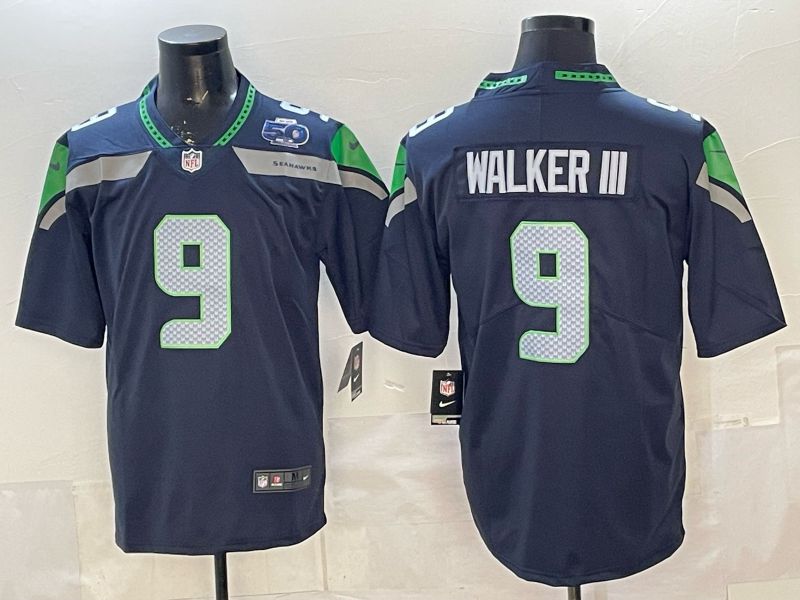 Men 2026 Seattle Seahawks #9 Walker iii Blue Nike Limited NFL Jersey 03